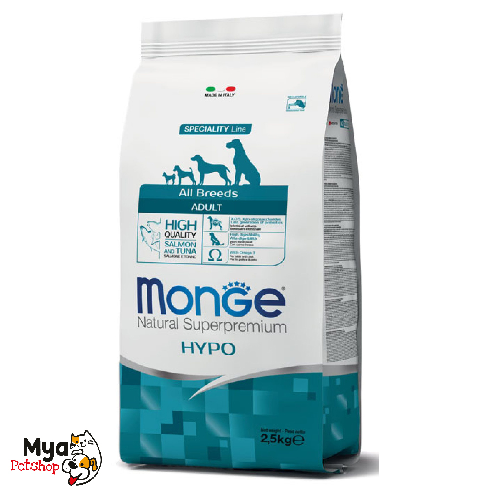 Monge – Perro Adulto – Hipoalergénico – Todas las Razas – Salmón y Atún 2.5kg