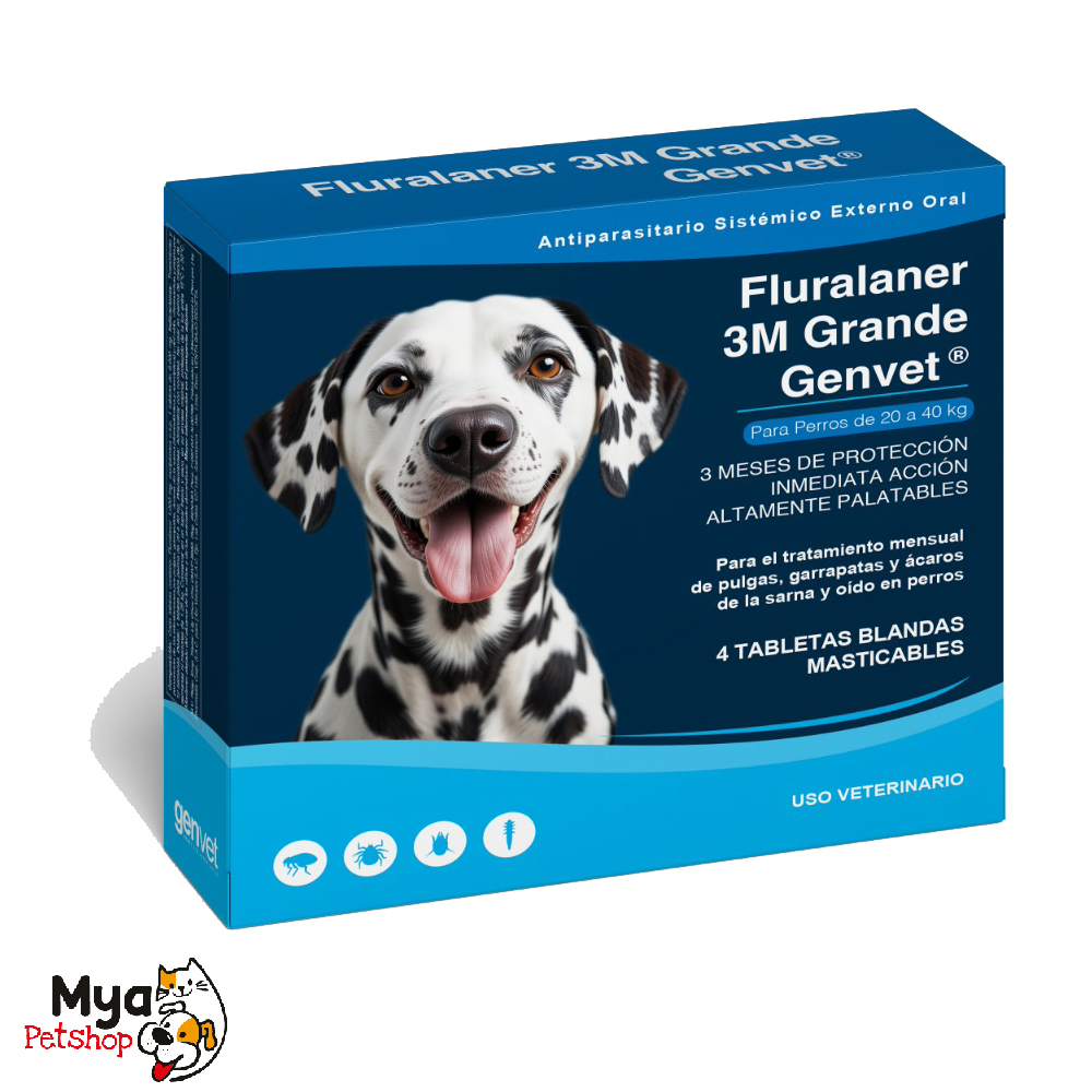 Fluralaner 20 - 40 Kg Grande (3 Meses) 1000mg