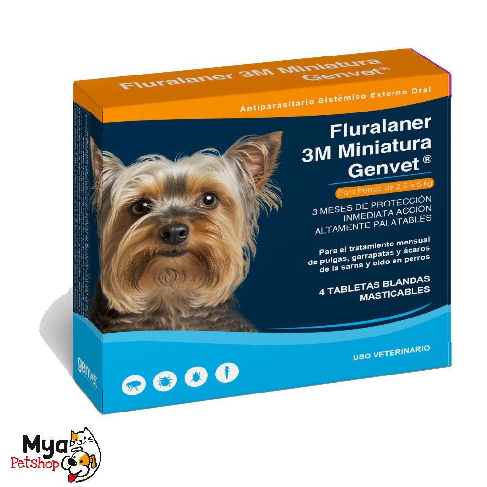 Fluralaner 2.5 - 5Kg  Miniatura (3 Meses) 125mg
