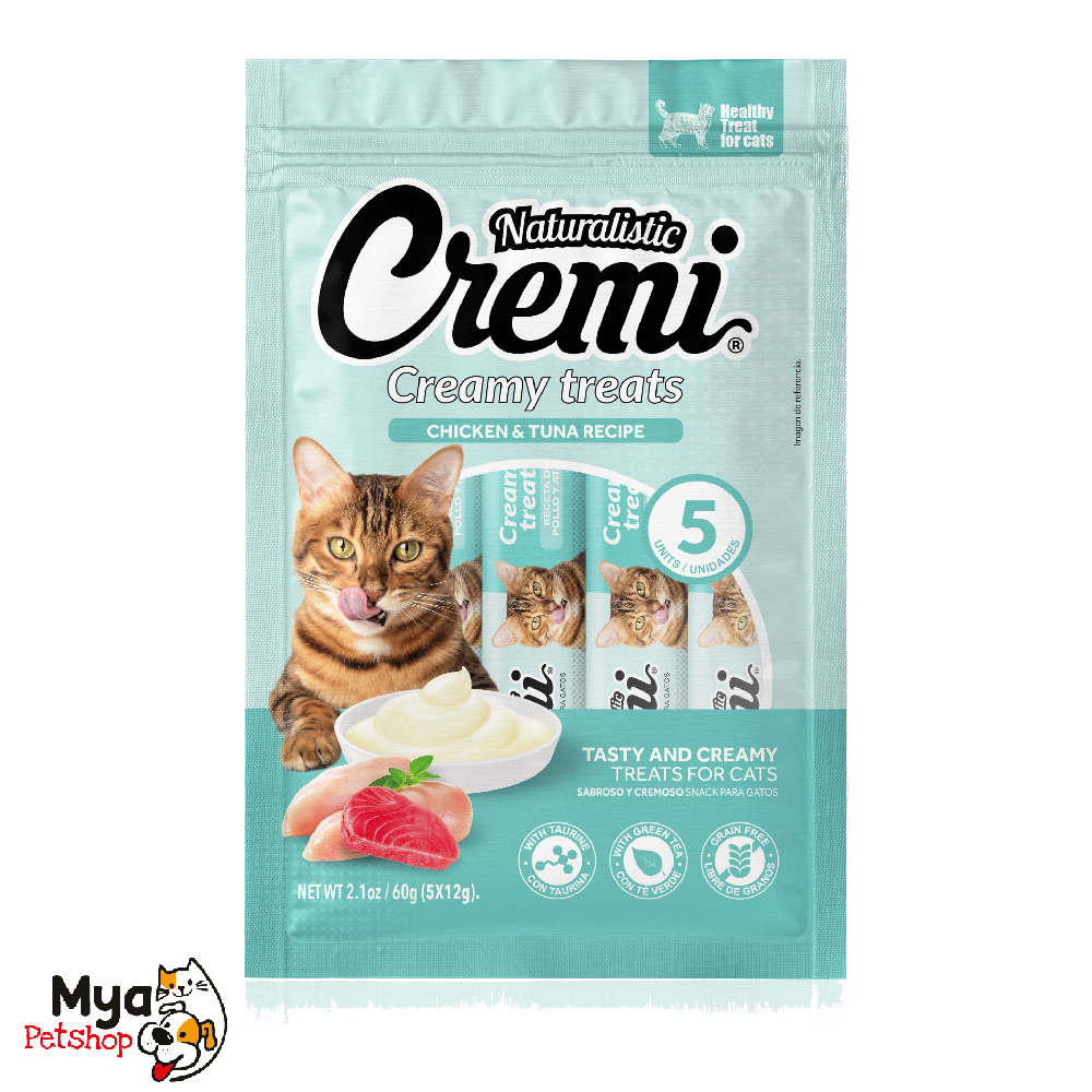 Cremi Chicken & Tuna Recipe 12 Gr x 5 Und - Snack para gato sabor Pollo y Atún